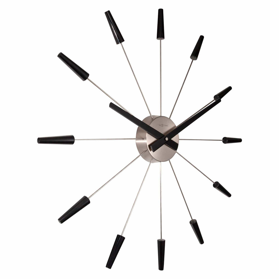 Silent Wall clock - Vintage - 58cm - Stainless Steel - 'Plug Inn' - Goat Corp