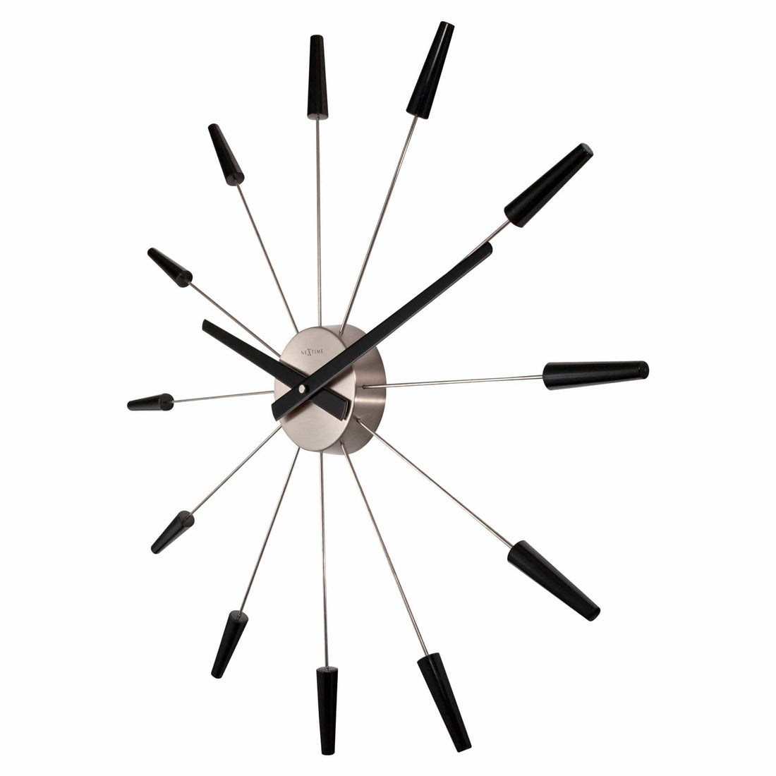 Silent Wall clock - Vintage - 58cm - Stainless Steel - 'Plug Inn' - Goat Corp
