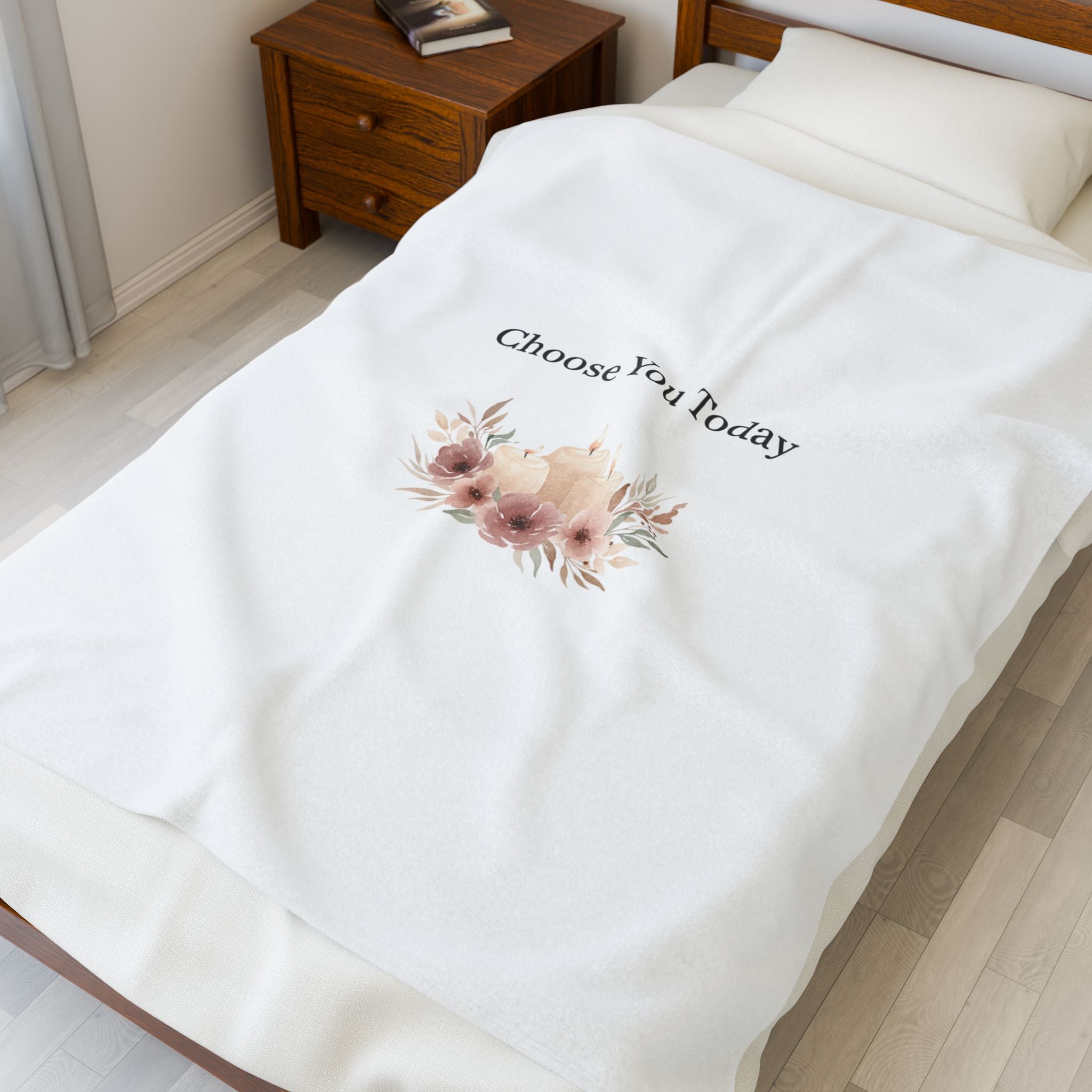 Choose You Today Velveteen Plush Blanket | Self‑Love Valentine, Self Care