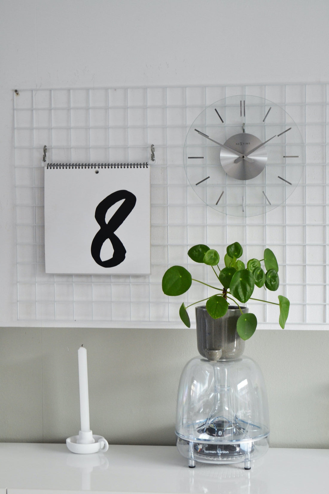 Wall clock -  26 cm - Aluminum - Glass - 'Stripe' - Goat Corp