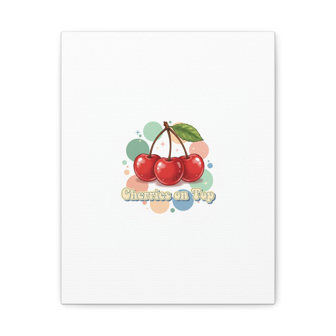 Cherries on Top Canvas | Retro Kawaii Fruit Wall Art