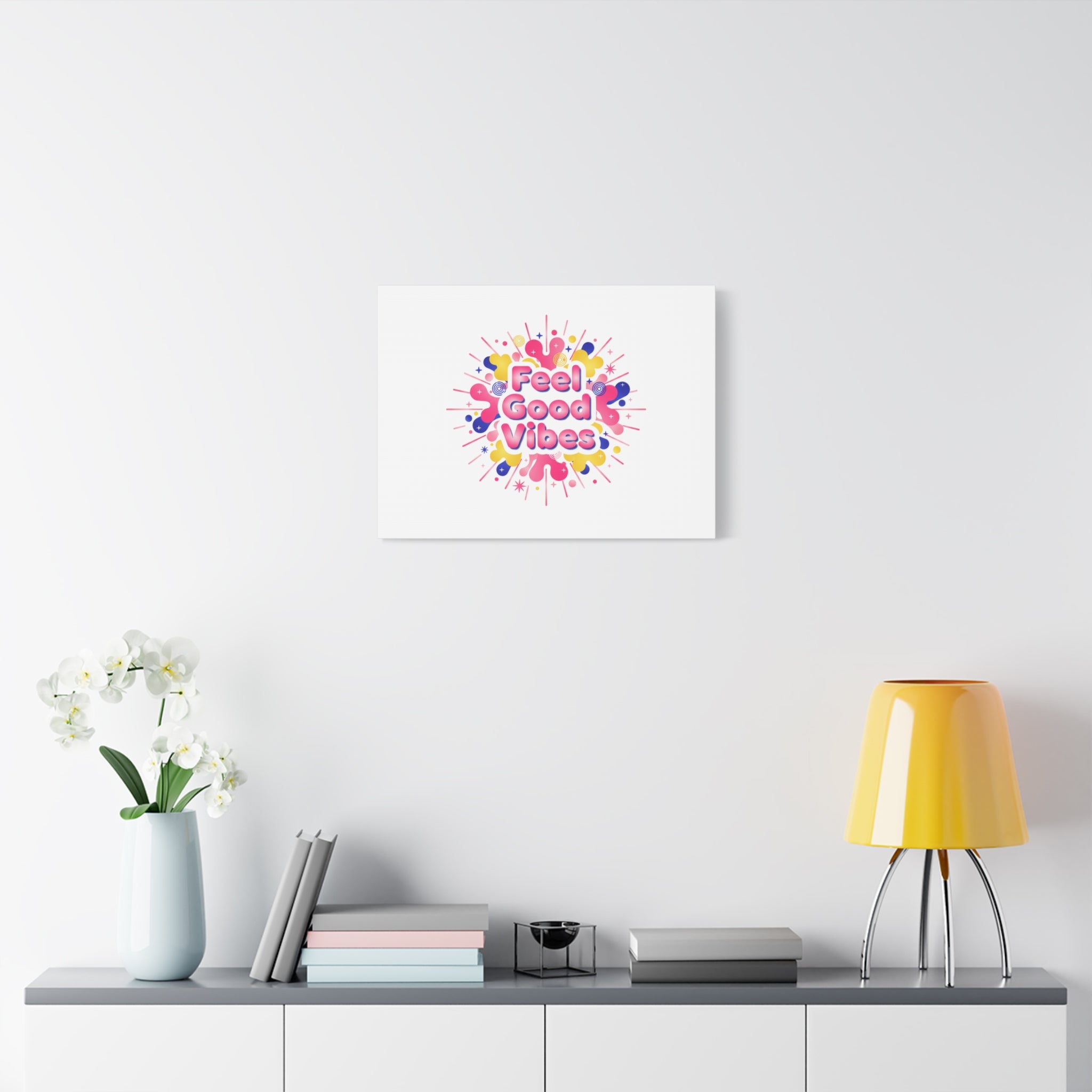 Feel Good Vibes Canvas | Dopamine Decor, Neon Gradient Squishy Art