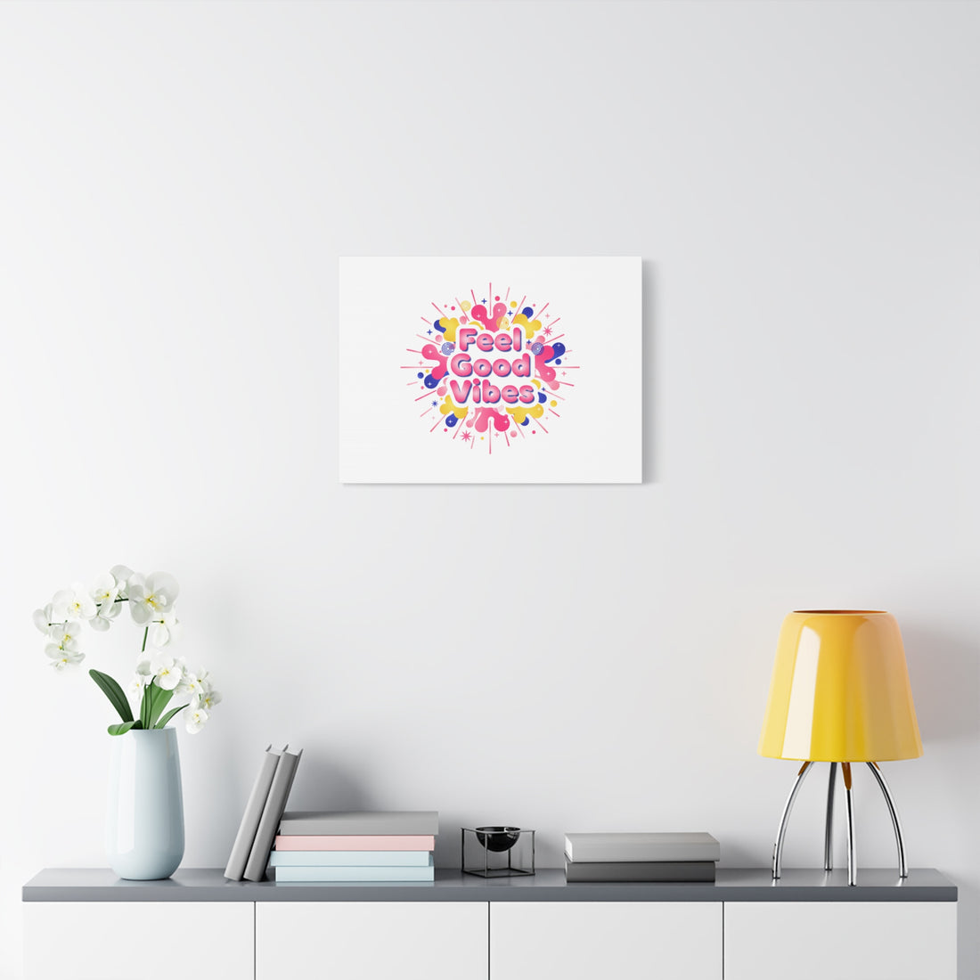 Feel Good Vibes Canvas | Dopamine Decor, Neon Gradient Squishy Art
