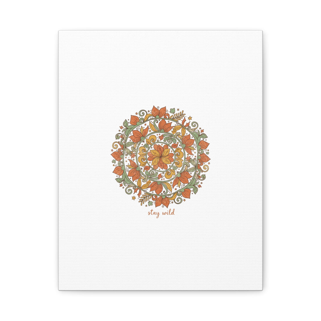 Stay Wild Mandala Canvas, Boho Paisley Wall Art | Artisanal Boho Print