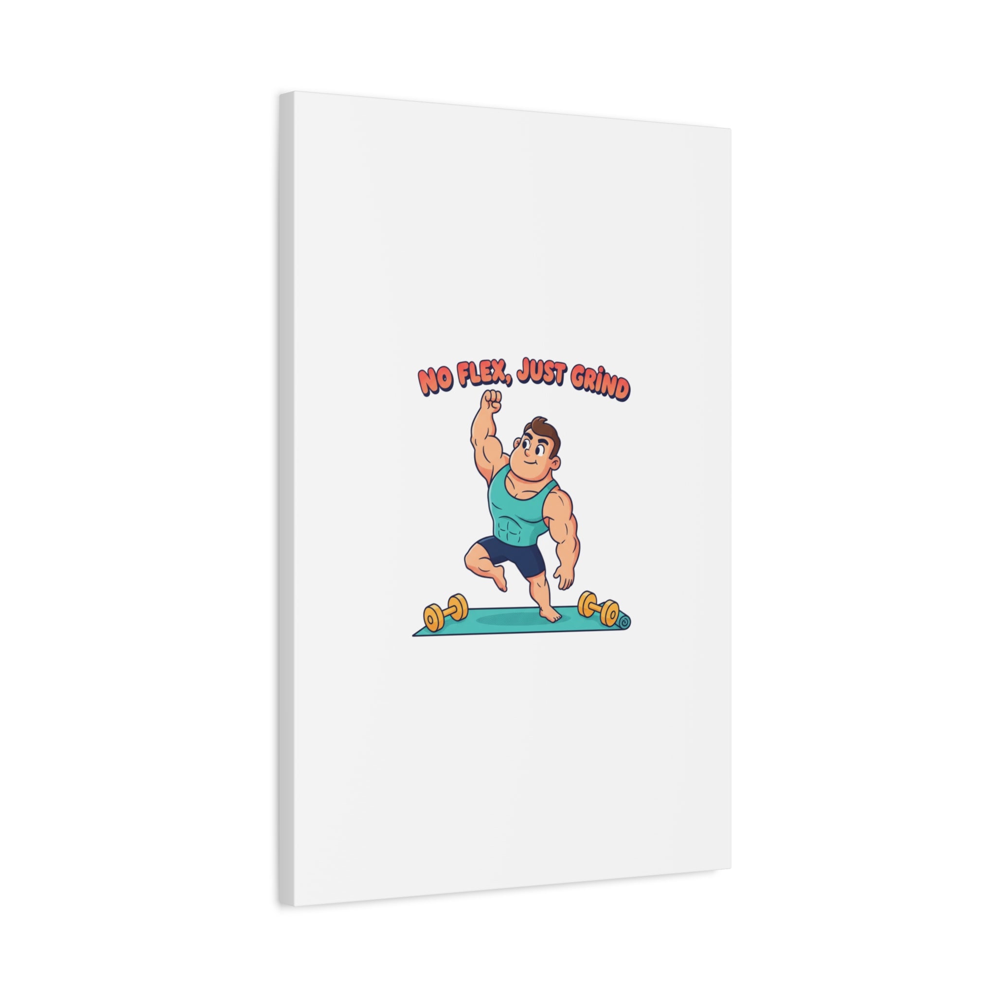 No Flex Just Grind canvas, Gymtimidation humor wall art | start small fitness décor