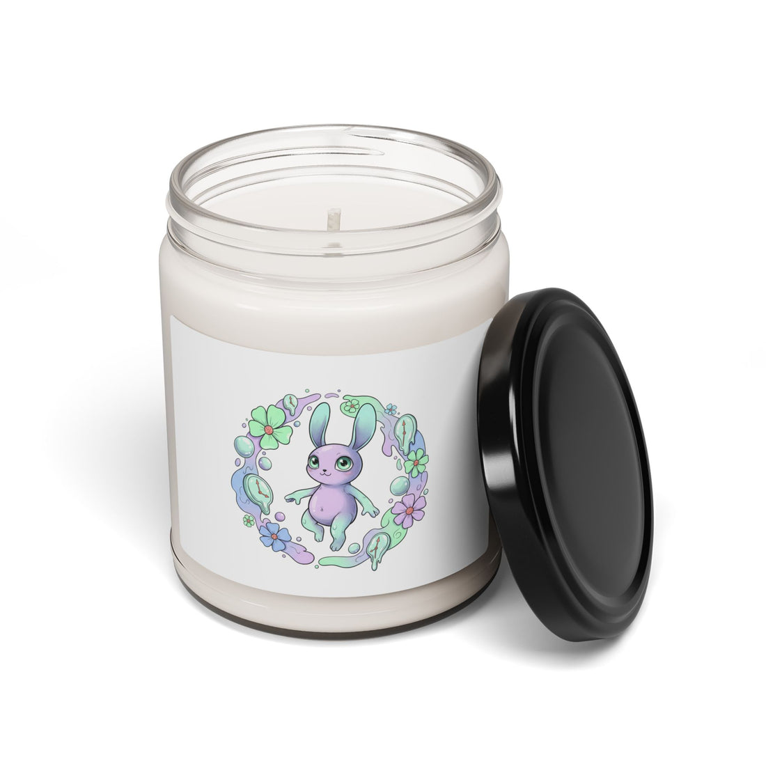 Micro-Surreal Pastel Bunny Candle, Soy Candle | Weirdcore Cute-Weird Art