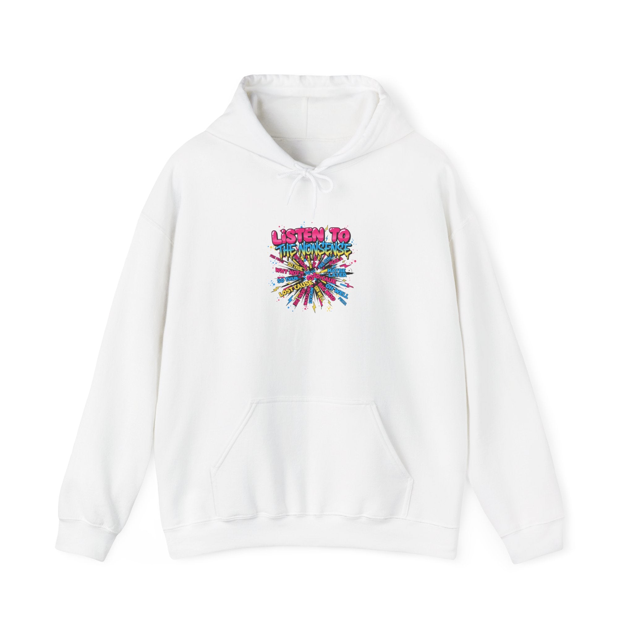 listen to chaos Hoodie | slogan & glitch graphic, meme phrase sweatshirt