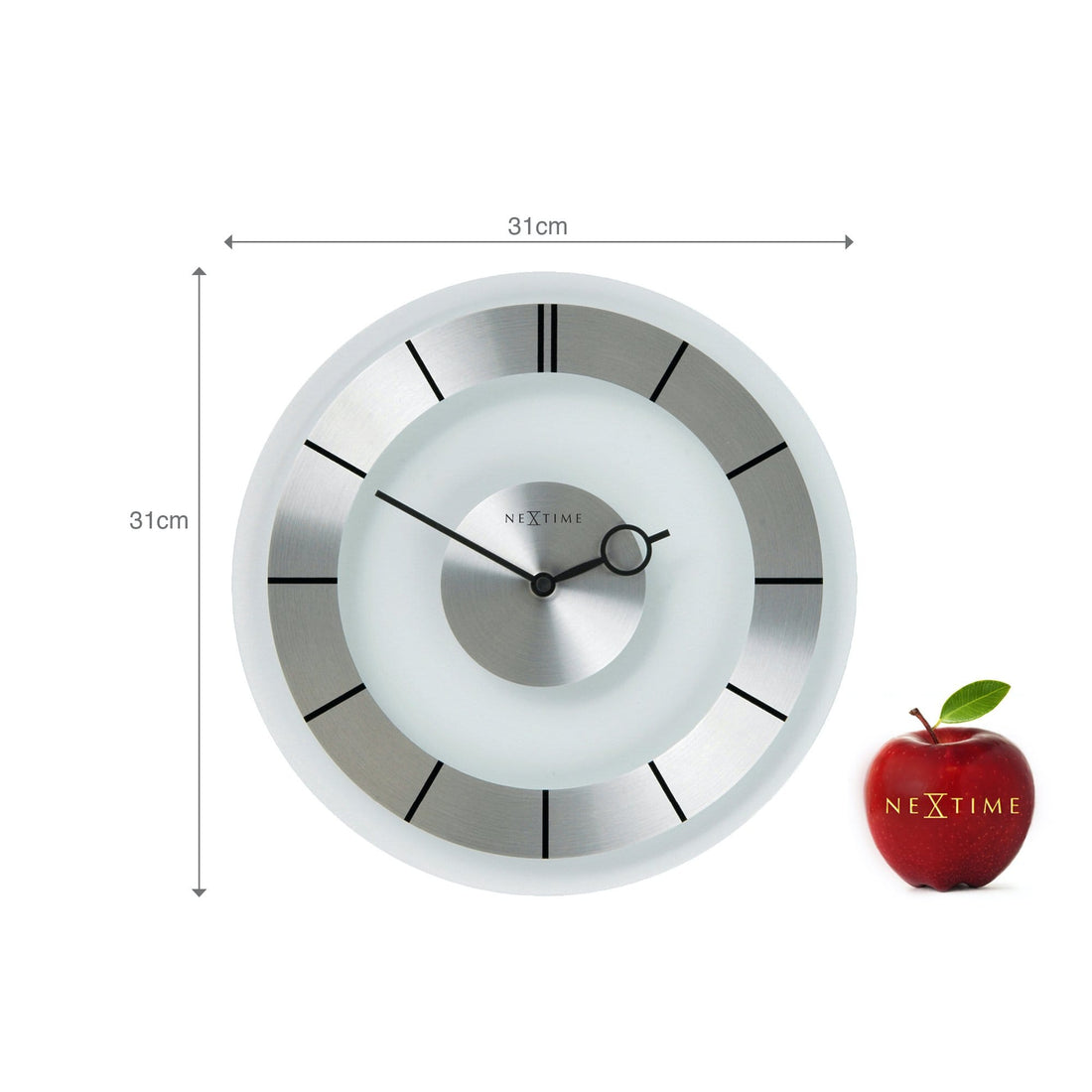Wall clock -  31 cm - Metal - Glass - 'Retro' - Goat Corp