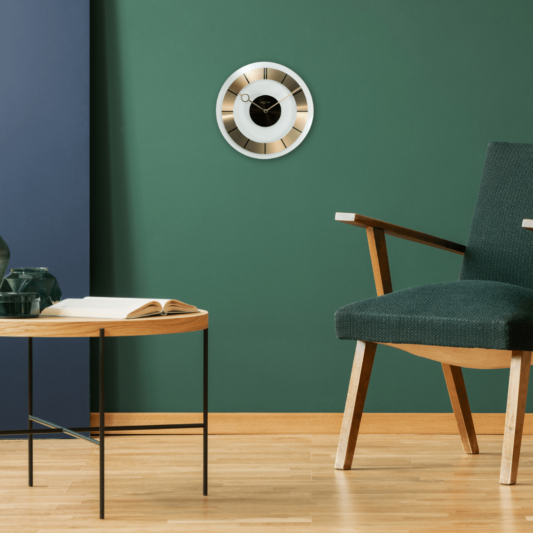 Wall clock -  31 cm - Glass -  'Retro' - Goat Corp