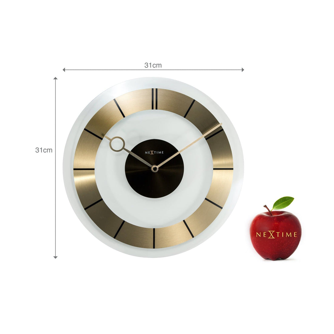 Wall clock -  31 cm - Glass -  'Retro' - Goat Corp
