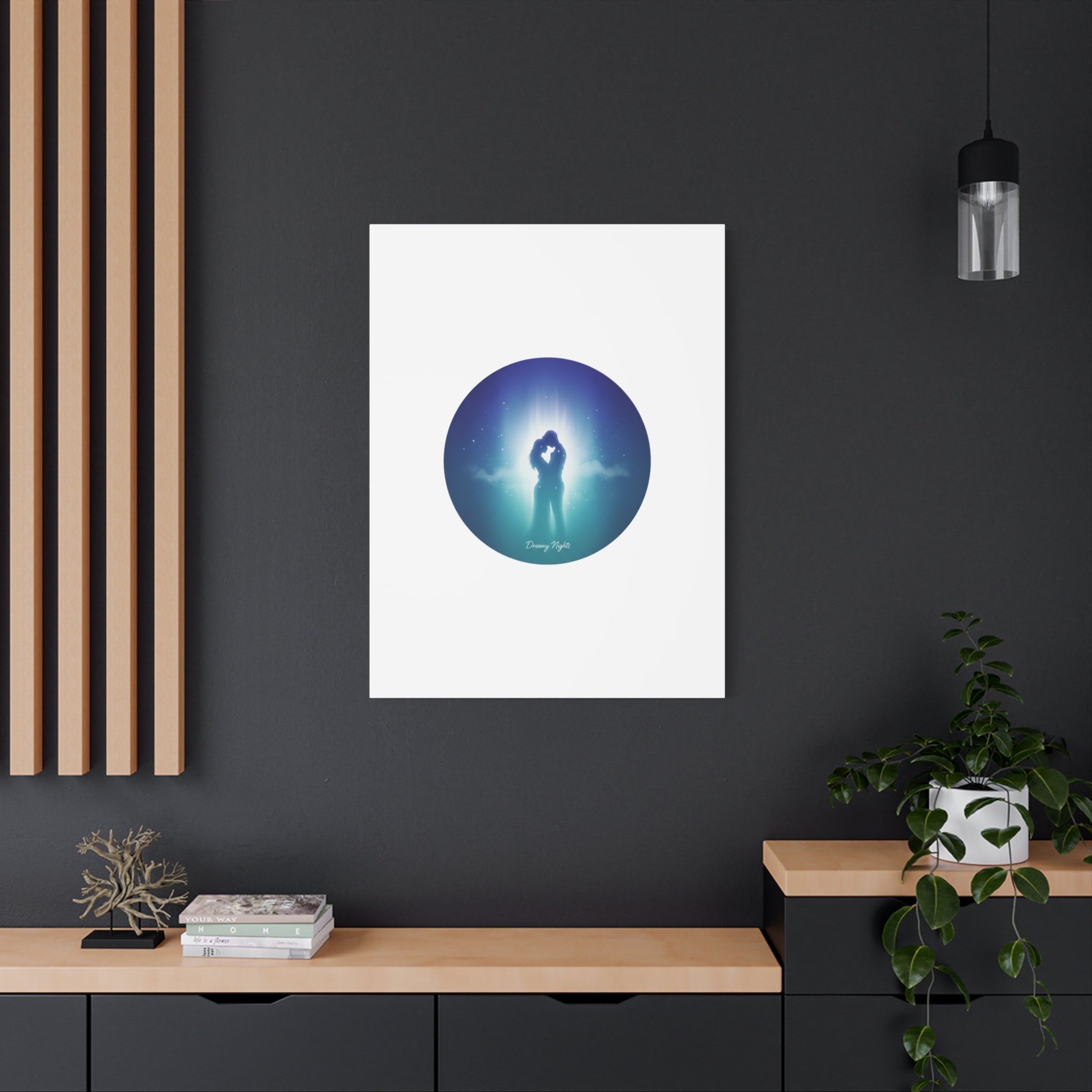 Dreamy Nightscape Canvas | Afterlight Atmospheric Print, Luminous Night Bloom