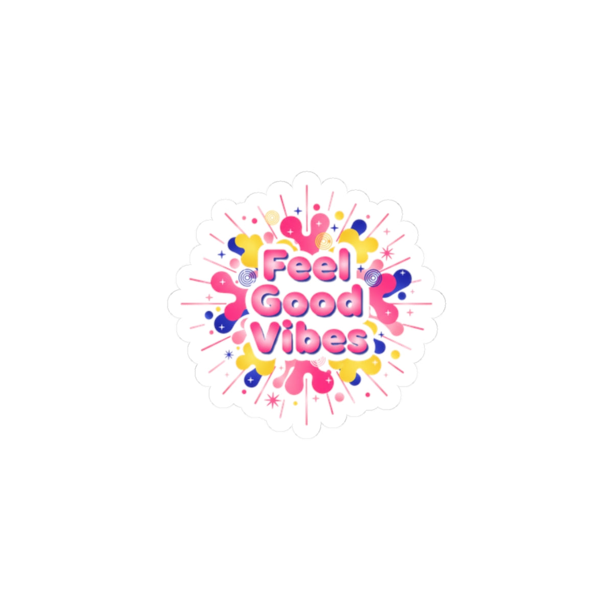 Feel Good Vibes Sticker | Dopamine Decor, Neon Gradient Squishy Art