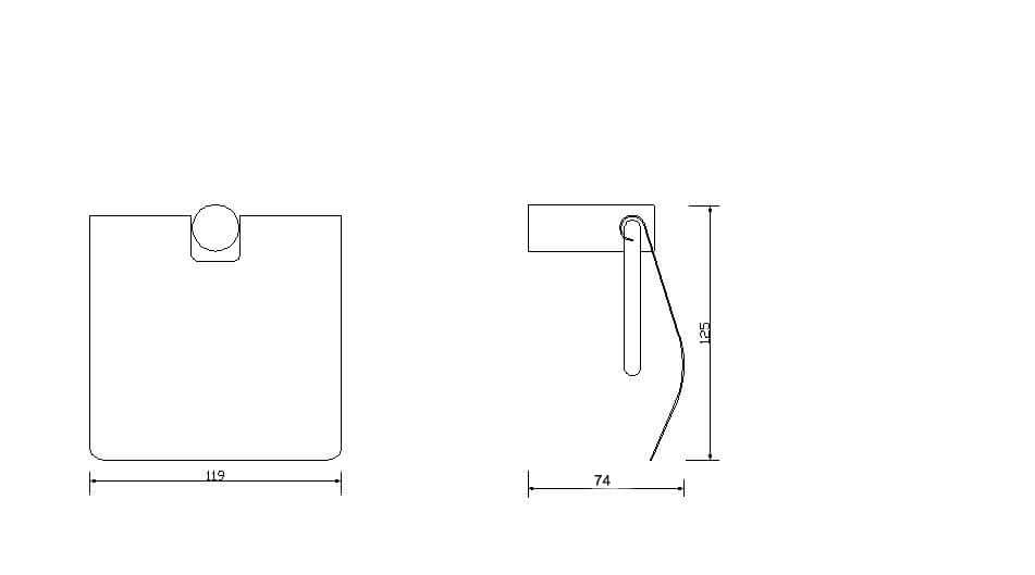 Wiesbaden Ida toiletrolhouder met klep in geborsteld messing goud