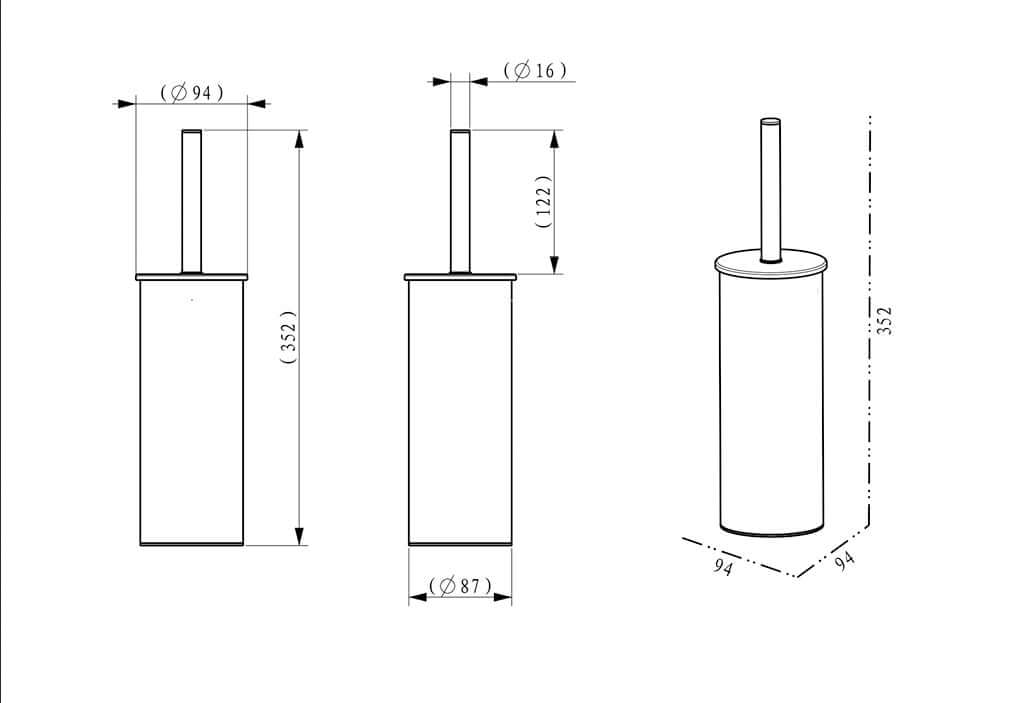 Alonzo Toiletborstel met Houder Wiesbaden Staand Geborsteld RVS