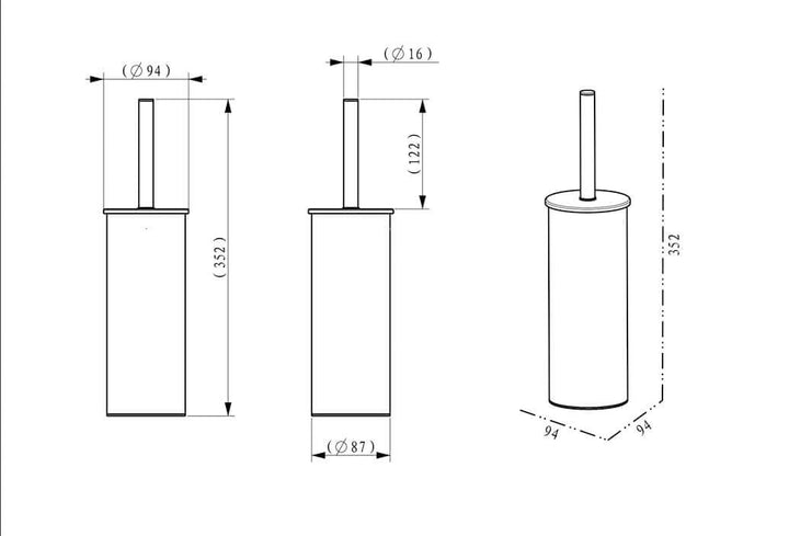Alonzo Toiletborstel met Houder Wiesbaden Staand Geborsteld Messing