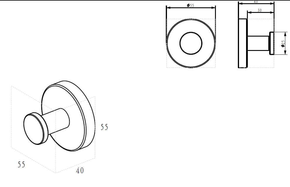 Alonzo grote handdoekhaak Wiesbaden in geborsteld messing