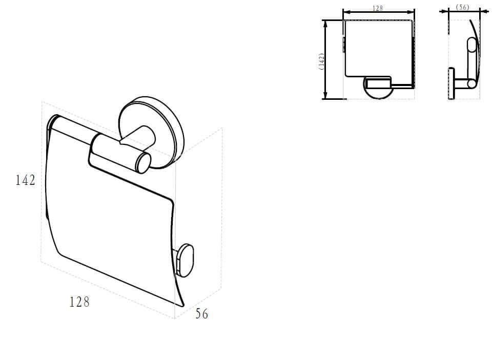 Alonzo toiletrolhouder met klep chroom