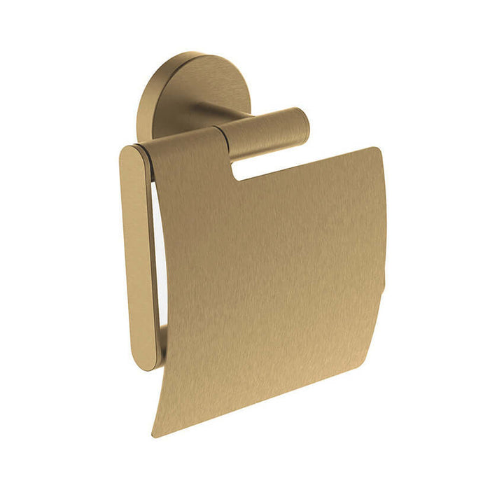 Alonzo toiletrolhouder met klep geborsteld messing PVD