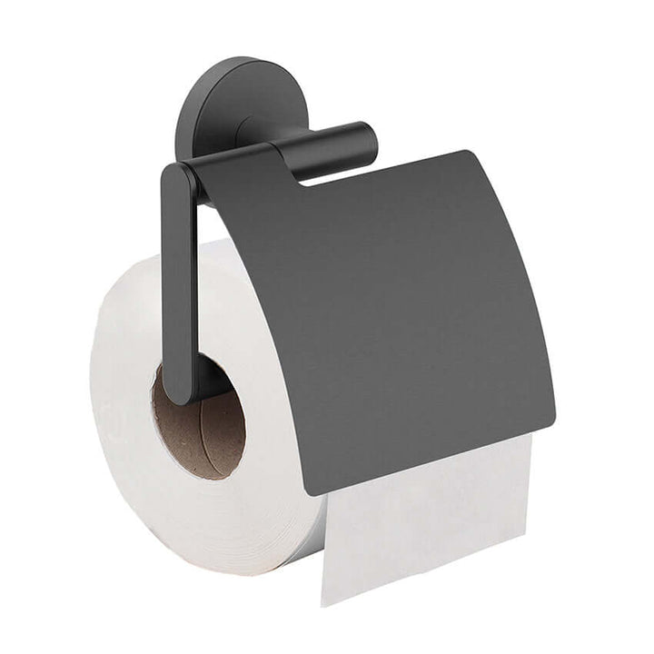 Alonzo toiletrolhouder met klep gunmetal PVD
