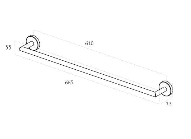 Alonzo geborsteld messing handdoekenrek Wiesbaden