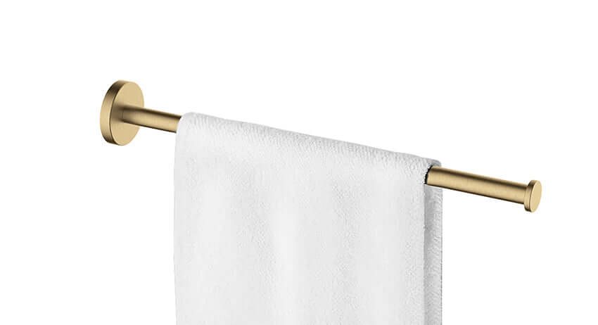 Alonzo 1-armig handdoekenrek Wiesbaden in geborsteld messing