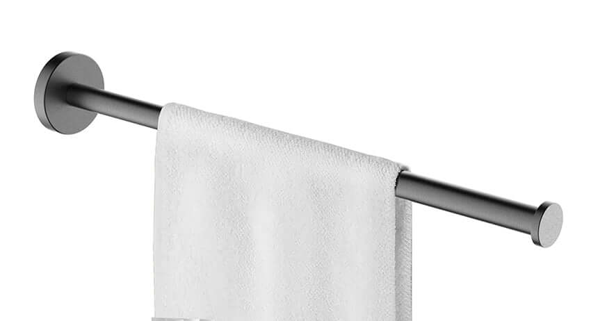 Alonzo handdoekrek 1-armig gunmetal PVD