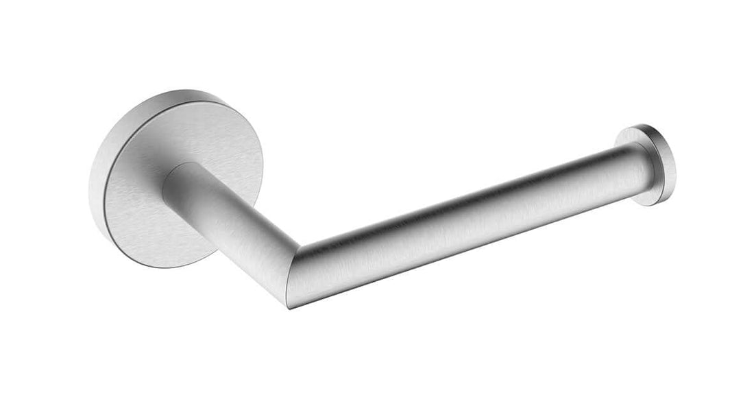 Alonzo RVS Geborsteld Toiletrolhouder Wiesbaden met Vaste Arm