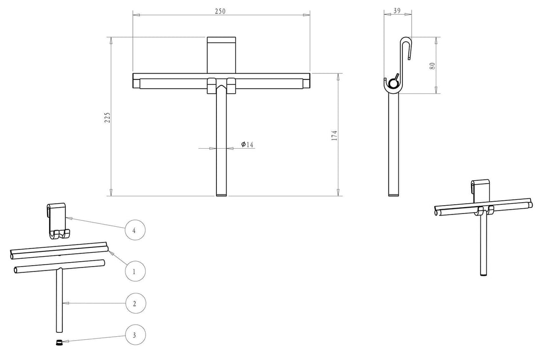 Alonzo ruitenwisser Wiesbaden met flexibele glashaak in geborsteld roestvrij staal