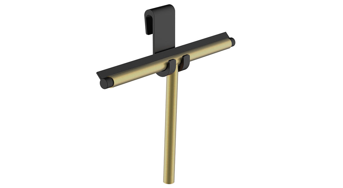 Alonzo raamwisser met flexibele glashaak geborsteld messing PVD