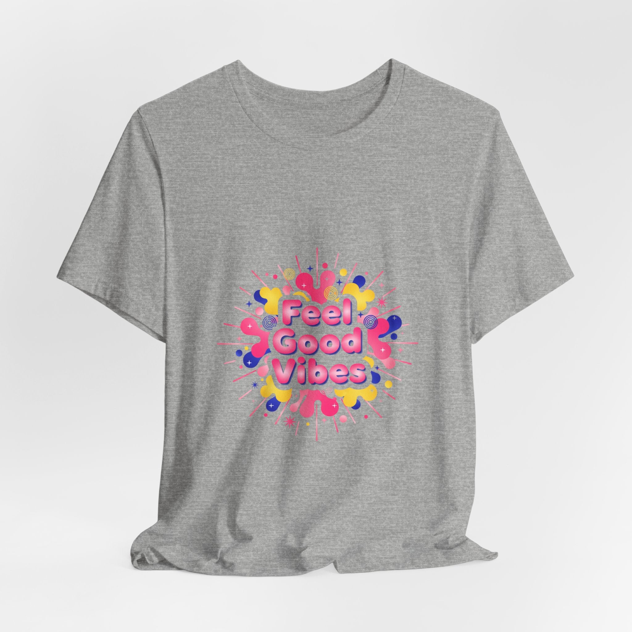 Feel Good Vibes tee | Dopamine Decor neon gradient squiggle art