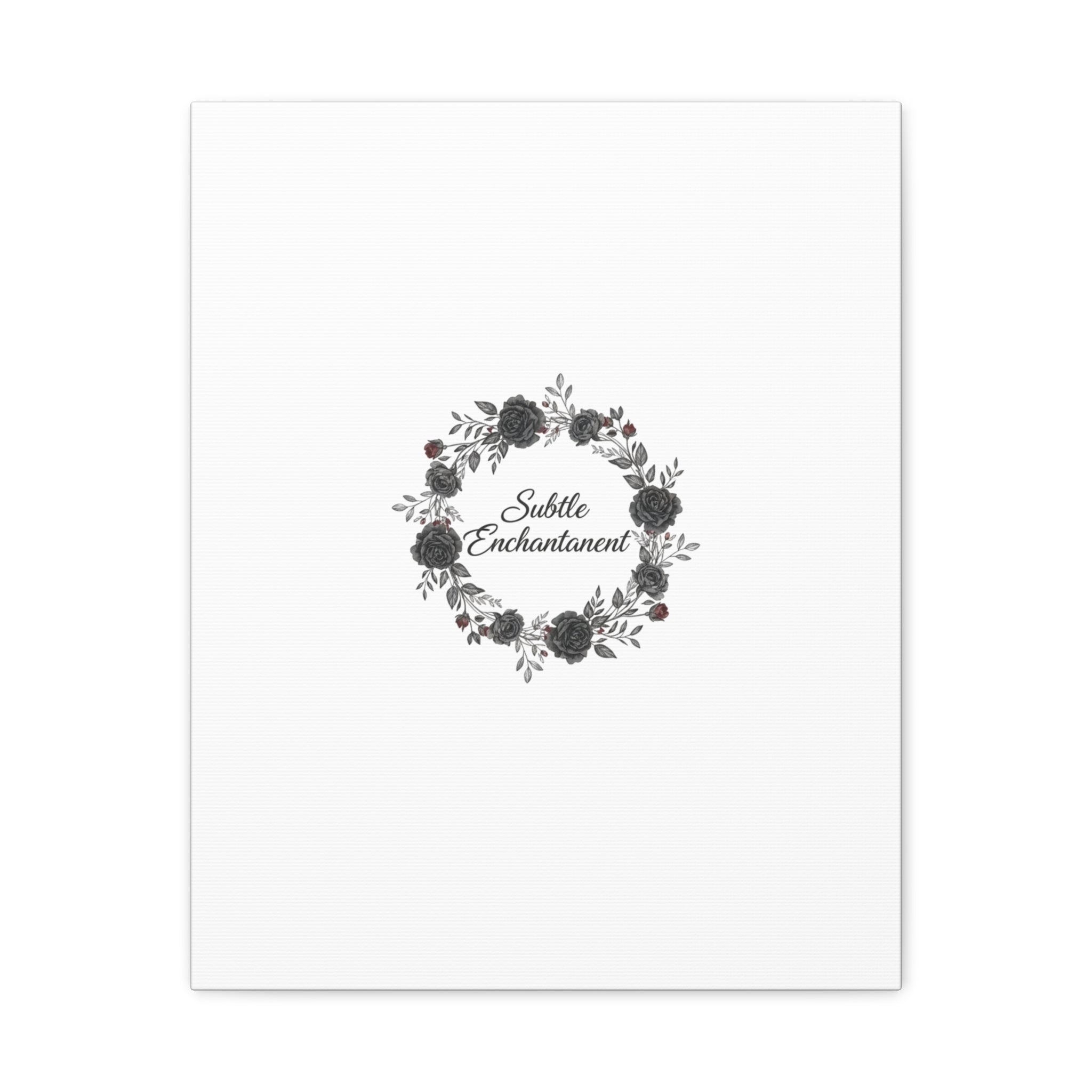 Moon Rose Wreath Canvas, Romantic Gothic Lite, Soft Goth Floral Wall Art