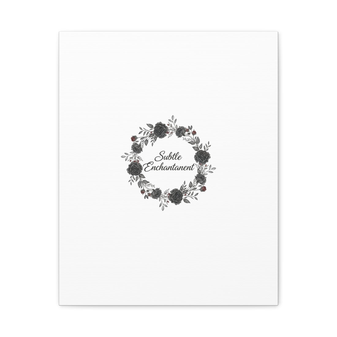 Moon Rose Wreath Canvas, Romantic Gothic Lite, Soft Goth Floral Wall Art