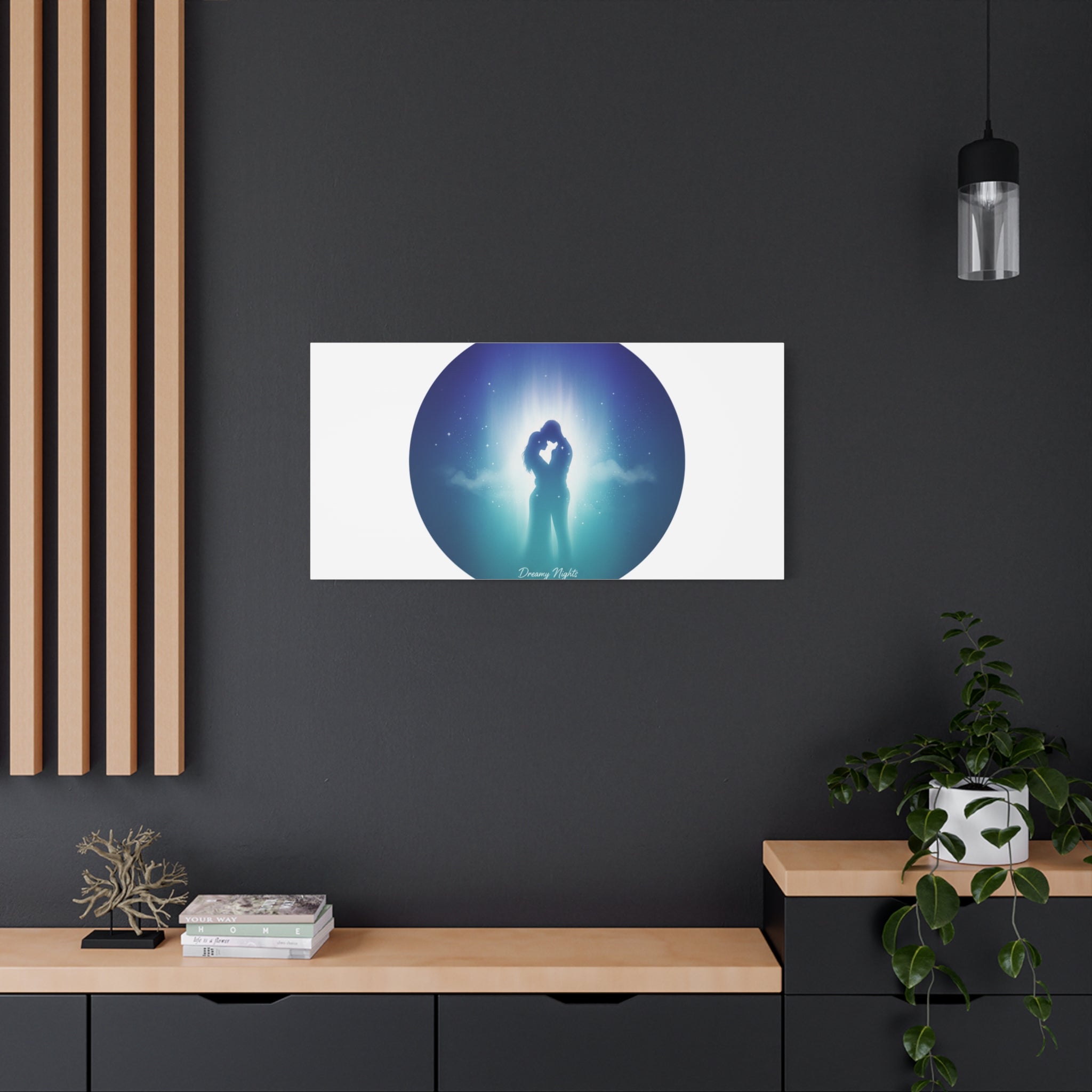 Dreamy Nightscape Canvas | Afterlight Atmospheric Print, Luminous Night Bloom