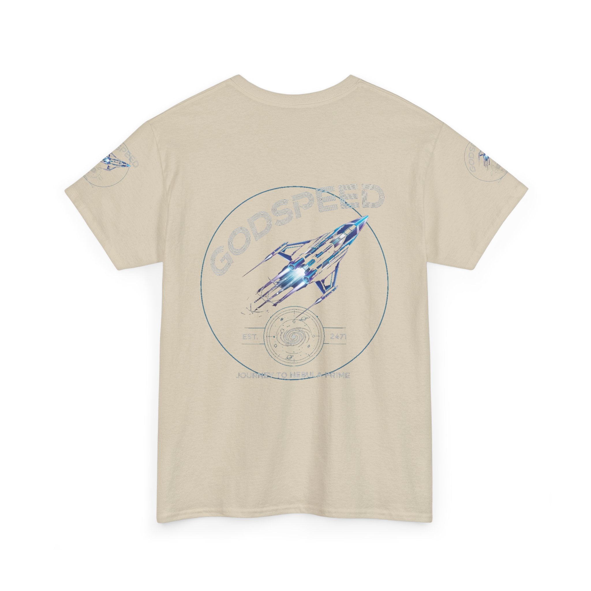 Rocket Space Unisex Tee - Godspeed to the Stars Design - Goat Corp