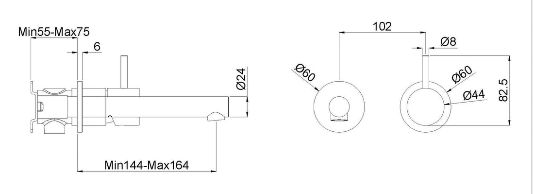 Wiesbaden Style inbouwwastafelmengkraan, 1-hendel chroom
