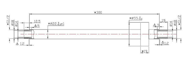 UniMatch douchearm met plafondbevestiging 30 cm mat zwart
