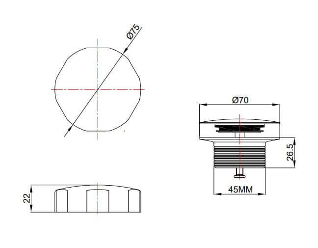 Wiesbaden Knop/Plug Badoverloop Brons