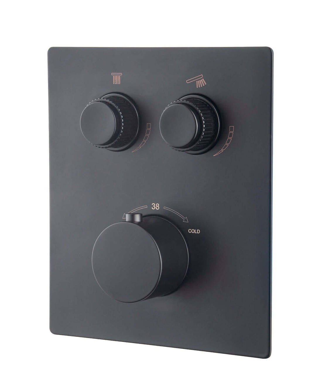 Afwerkingsset Inbouwthermostaat Wiesbaden Caral Klik Pro 2-weg Mat Zwart