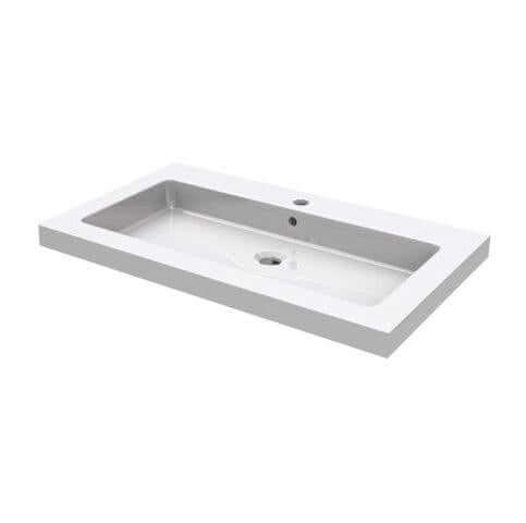 Wiesbaden Keramische Wastafel 60, 80, 100, 120 cm met 0, 1 of 2 Kraangaten