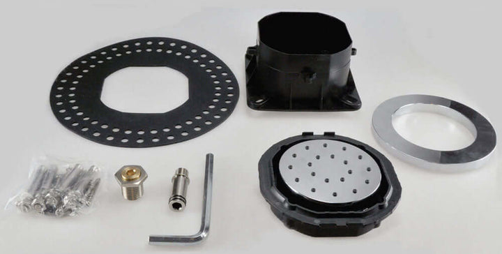 Zijdouche verstelbaar inbouw rond 13,5 cm chroom