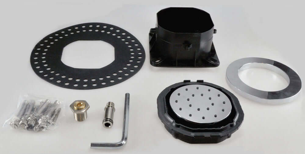 Zijdouche verstelbaar inbouw vierkant 13,5 cm chroom