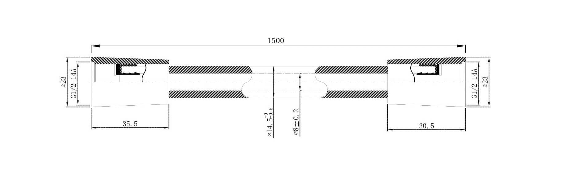 Wiesbaden Remi Schuifstangset met handdouche 3 standen 150 cm mat zwart