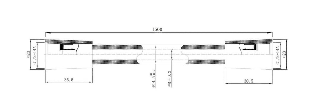 Wiesbaden Remi Schuifstangset met handdouche 3 standen 150 cm geborsteld messing
