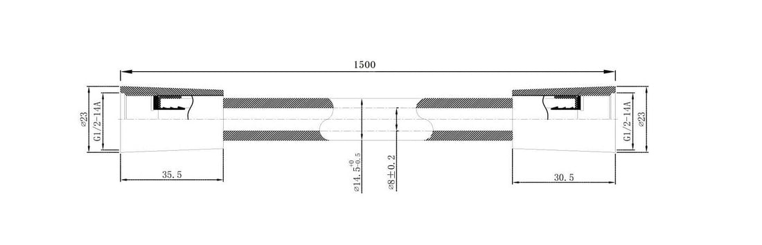 Wiesbaden Remi Schuifstangset met stang Handdouche 1 standaard 150 cm matzwart
