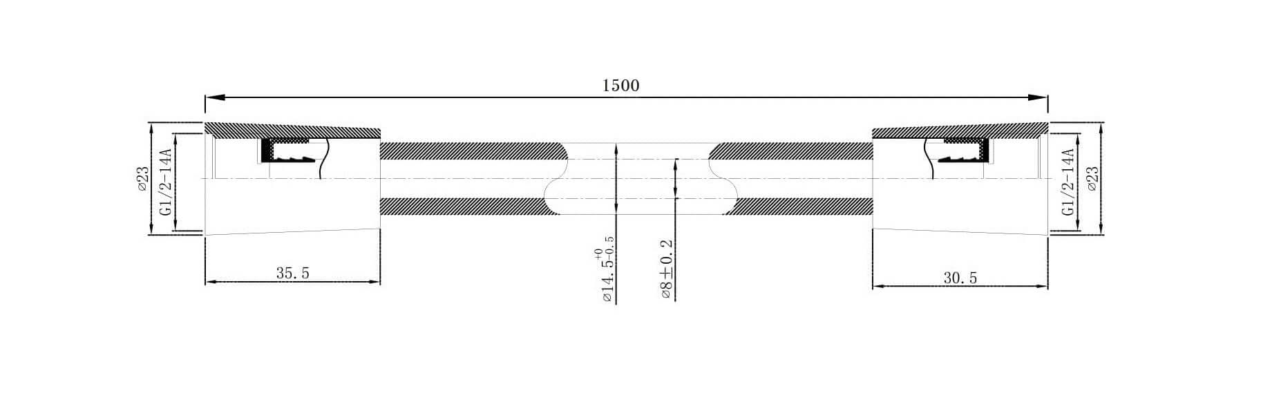 Wiesbaden Remi Schuifstangset met stang Handdouche 1 standaard 150 cm geborsteld messing