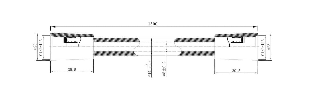 Wiesbaden Remi schuifstangset met stang handdouche 1 standaard 150 cm geborsteld brons koper