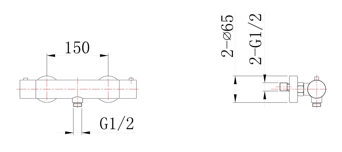 304 thermostatische douchemengkraan 15 cm geborsteld RVS