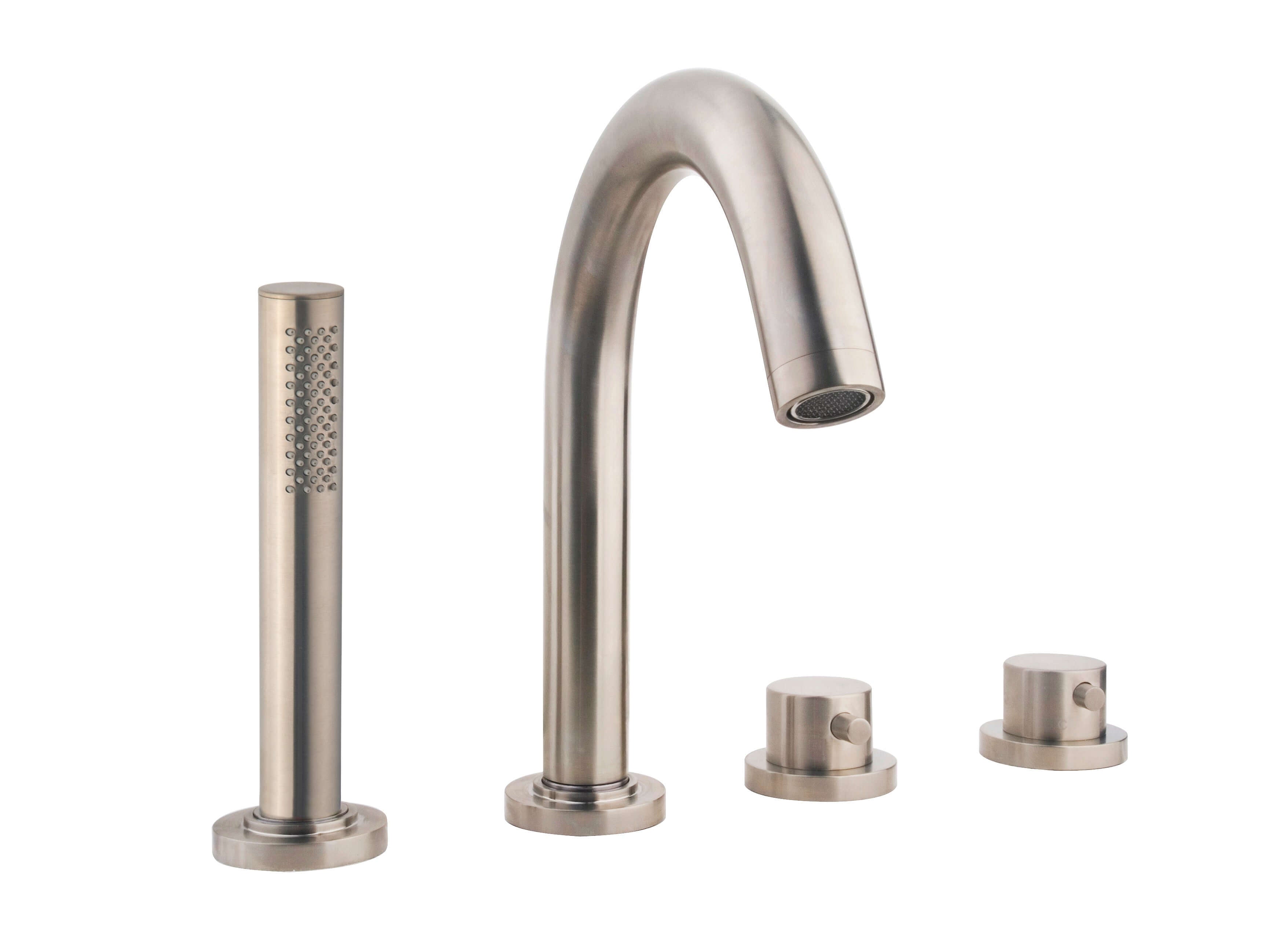 4-gats thermostatische badrandkraan Wiesbaden in roestvrijstalen afwerkingsset