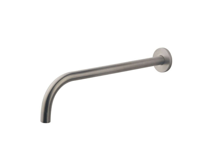 Slim 18mm uitloop rond 30cm 1/2" geborsteld staal PVD