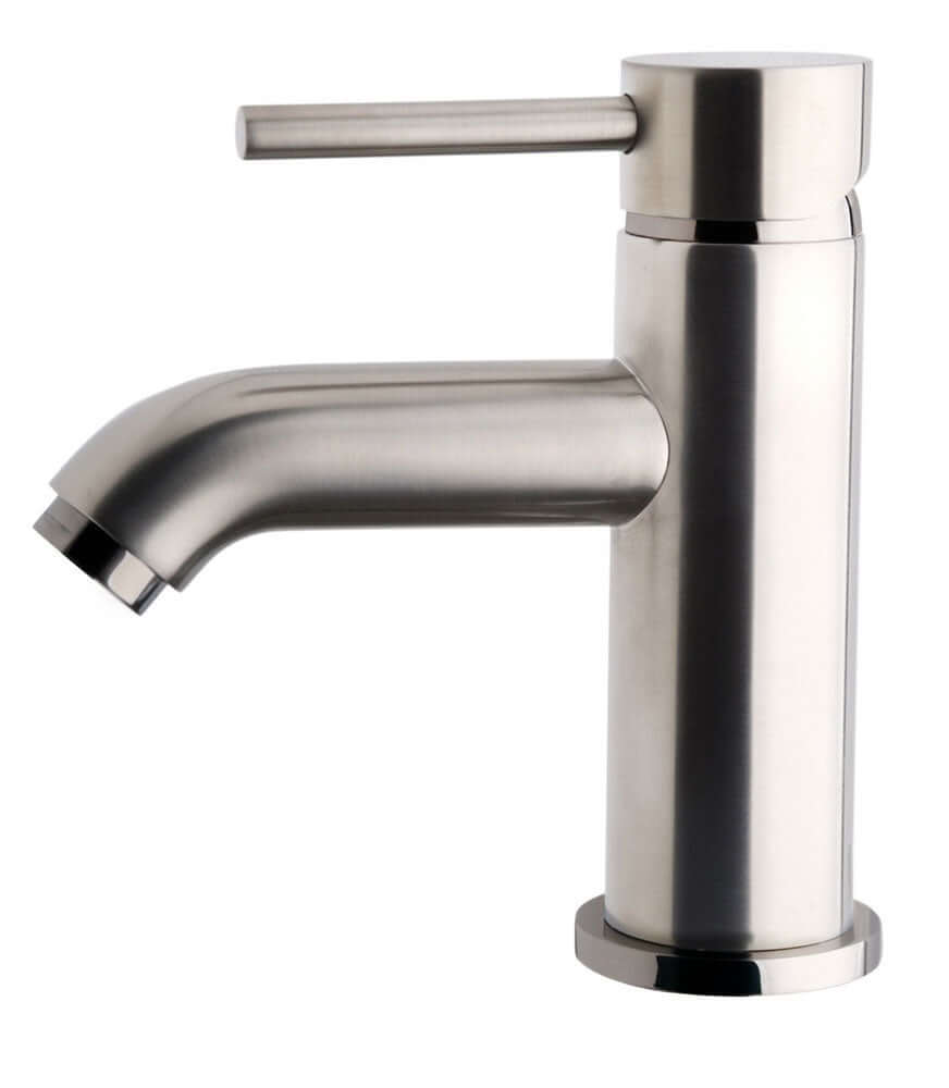 Caral Cadans wastafelkraan laag geborsteld staal PVD